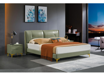 Slaapkamer bed 3 nachtkastjes st. set Ontwerp Luxe Bedden Hout Tweepersoonsbed