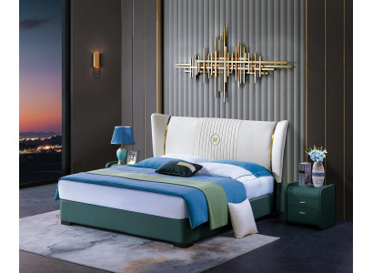 Houten designbed luxe tweepersoons huwelijks hotel modern frame slaapkamer.