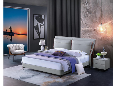 Houten bed Bed Tweepersoonsbed Luxe Meubels Slaapkamer Hotel 180x200cm Bedden Leer