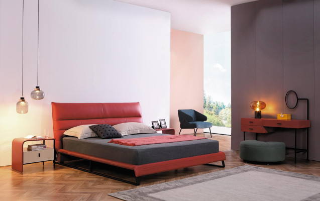 Bed bekleding ontwerp luxe decor dubbele hotelbedden slaapkamer leer.