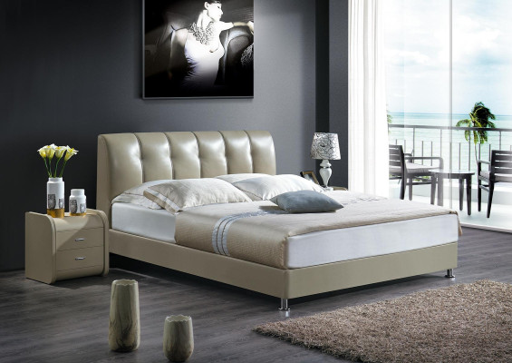 Luxe slaapkamerbed met gestoffeerd design Luxe tweepersoons hotelbedden leren bedden Nieuw.