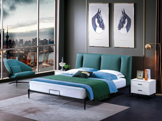Groen design bed dubbele luxe huwelijk modern hotel frame slaap