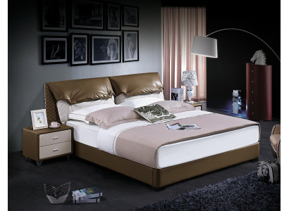 Klassiek bed Tweepersoonsbed Bedden Hout Bruin Stijl Echt hout Slaapkamer Nieuw