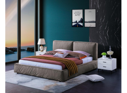 Ontwerp slaapkamerbed luxe houten tweepersoonsbed gestoffeerde meubels 180x200cm.