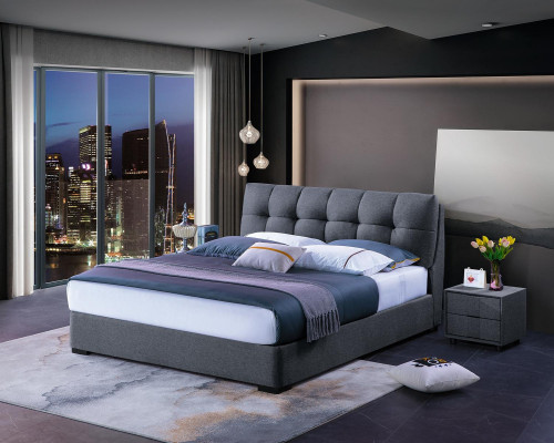 Bed Ontwerp Luxe Dubbele Hotelbedden Huwelijksslaapkamer Blauw Stijl Wit