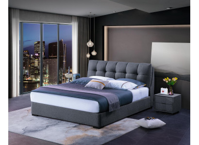 Bed Ontwerp Luxe Dubbele Hotelbedden Huwelijksslaapkamer Blauw Stijl Wit