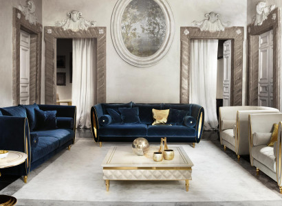 Zitbank Bank Bankstel 3 + 2 + 1 Woonkamer Designer Meubels Klassiek