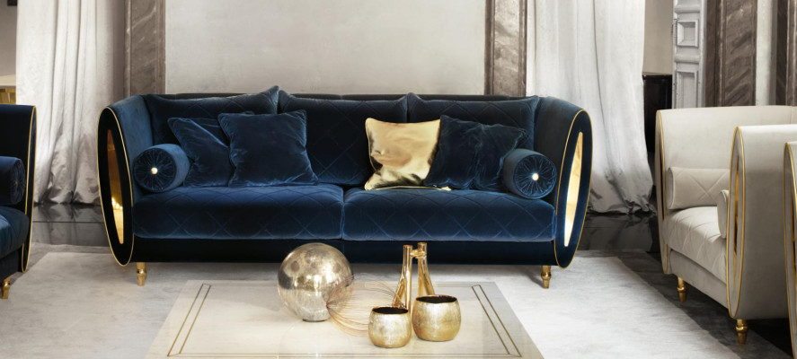 Sofa set Bank Bankstel 3 + 3 Woonkamer Ontwerper Barok Meubelen Klassiek