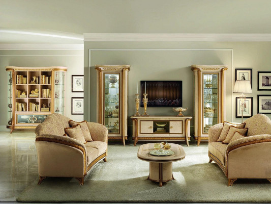 Woonkamer dressoir 2x vitrine 3-delig woonkamer meubel arredoclassic set ontwerp  Woonkamer dressoir 2x vitrine 3-delig woonkamer meubel arredoclassic set ontwerp