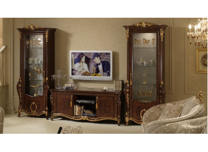 Klassieke woonwand vitrine ladekast kast dressoir barok rococo