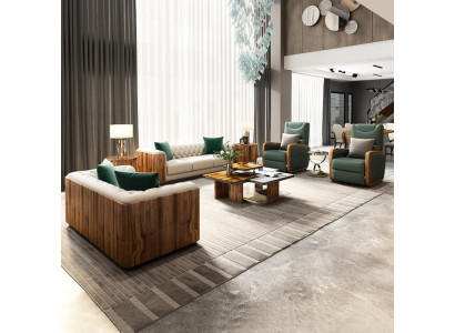 Luxe meubels bankstel bank Bankbekleding designmeubels 4-delig leer