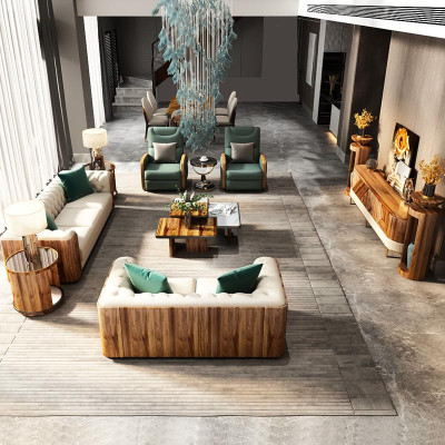 Luxe meubels bankstel bank Bankbekleding designmeubels 4-delig leer