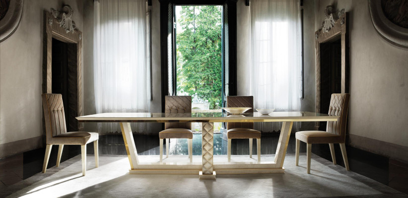Eettafel 6 stoelen Eetkamertafel Rococo Barok Jugendstil koninklijke luxe.
