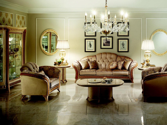 Sofaset Bank Bankstel 3 + 3 Woonkamer Designer Meubels Klassiek Barok