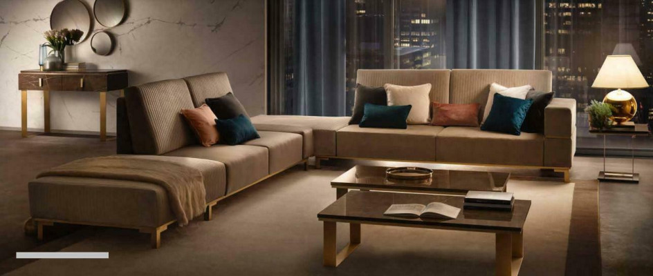 Wooneiland Bank Bekleding Textiel Stof Leder Zitbank Set Hoekbank L- Vorm