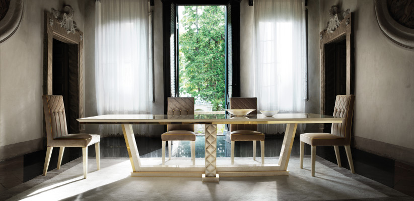 Eettafel 4 stoelen Eetkamertafel Rococo Barok Jugendstil koninklijke luxe