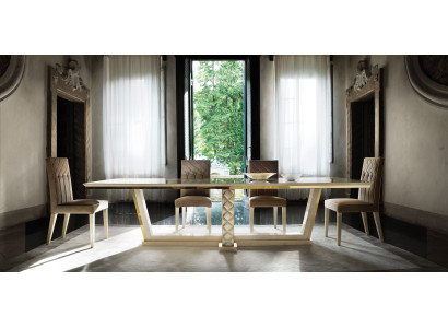 Eettafel 4 stoelen Eetkamertafel Rococo Barok Jugendstil koninklijke luxe