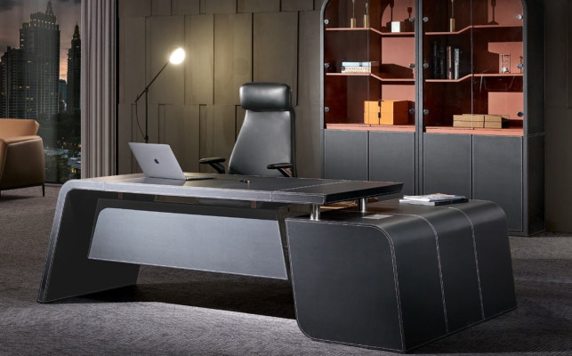 Hoekbureau Werk Schrijf Kantoor Bureau Ontwerper Luxe Klasse Meubels