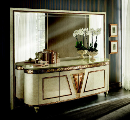 Spiegel ladekast kast dressoir slaapkamer set hout antieke stijl 2-delig