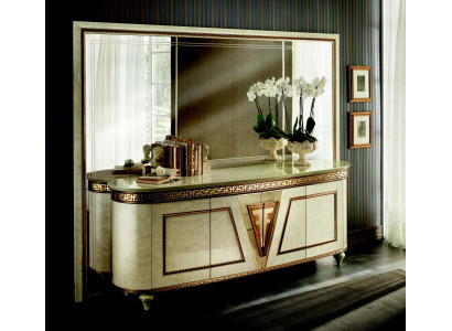 Spiegel ladekast kast dressoir slaapkamer set hout antieke stijl 2-delig