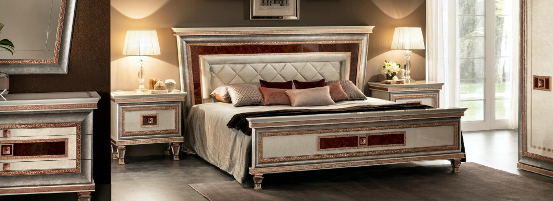 Luxe slaapkamer meubels bed 2x nachtkastje set bedden hotel Arredoclassic 3-delig.