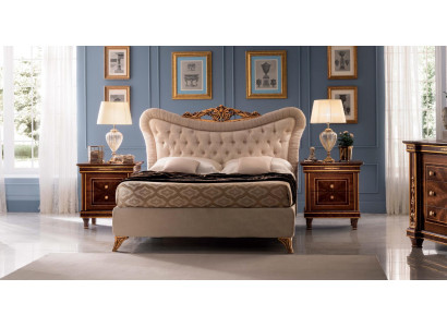 Bed + 2 x bedside tables Bedroom Set Double Beds Baroque Art Nouveau