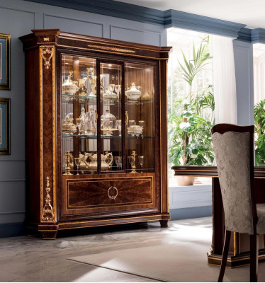 Vitrine kast Vitrines Woonkamer Show Kasten Ontwerp Rococo Barok Hout nieuw