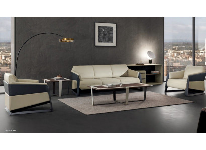Sofa set 3-zits set decoratie design banken gestoffeerde banken lederen ontspanning