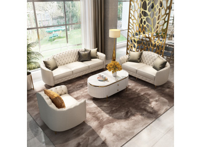 Bankstel 3+2+1 Zits Set Design Bankstellen Moderne Leren Bankstellen