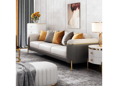 Sofaset 3-zits set Designbank Bekleding Banken Bank Modern Tafel Nieuw