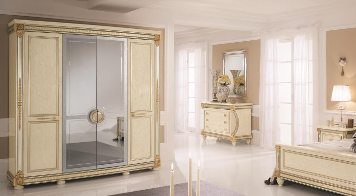 Slaapkamer kledingkast 4-deurs houten wandkast kast kledingkasten