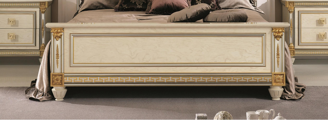 Bed 2x bedside table design bedroom Classic 3-piece Luxury Bed Set Furniture