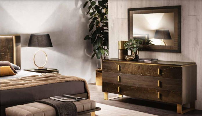 Bed nachtkastje dressoir 4-delige slaapkamerset decor ontwerp modern luxe