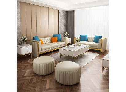 Sofaset 3 2-zits set Ontwerp Bank Bekleding Bank Moderne Banken