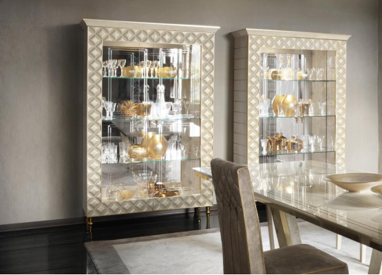 VITRINE Kast Glas Kast Ontwerper Meubels Decoratie Rococo Barok Jugendstil