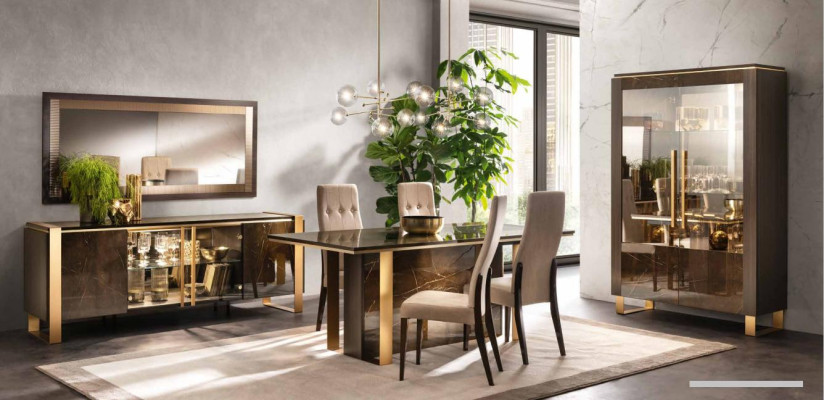 Italiaans design eetkamer set meubilair stoel tafel ladekast groep