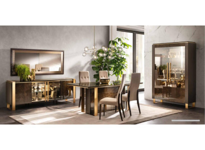 Italiaans design eetkamer set meubilair stoel tafel ladekast groep