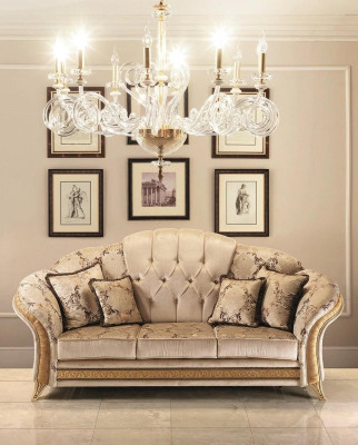 Sofa 2 zitsbank Ontwerp Bekleding Klassieke Stof arredoclassic Tweezitter