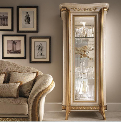 Luxe etalage vitrine glazen kast klassiek stijl meubelrek ITALIË NIEUW