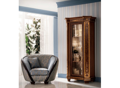 Vitrine Glazen kast Kast Muur Boeken Vitrines Hout Rustiek Barok