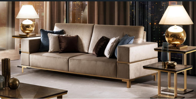 Driezitsbank Klassieke bank Stofferen 3-zits Textiel Bankstel Stof Nieuw