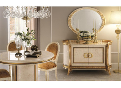 Meubelstijl Barok 2-delige set commode met spiegel Luxe hout Italiaanse meubels Nieuw