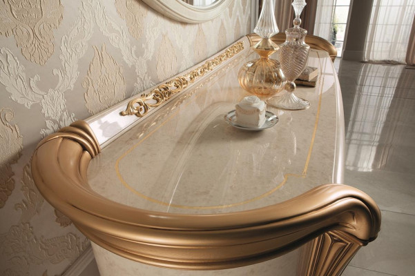 Meubelstijl Barok 2-delige set commode met spiegel Luxe hout Italiaanse meubels Nieuw