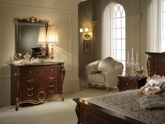 Console tafel dressoir met spiegel meubel luxe set console 2-delig. Gemaakt in Italië.