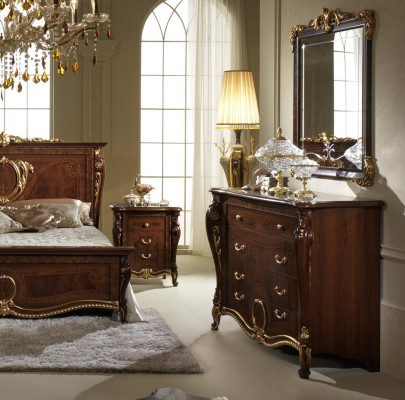 Console tafel dressoir met spiegel meubel luxe set console 2-delig. Gemaakt in Italië.