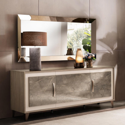 Buffet Dressoir Commode Spiegel 2-delig Commodes Houten Meubels Sideboard arredoclassic