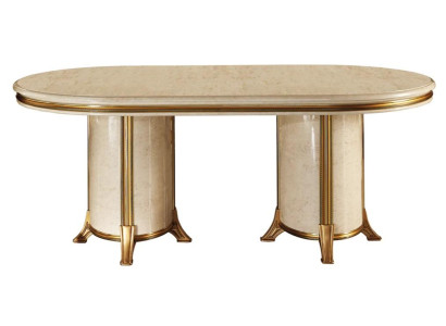 Eetkamer Woonkamer Klassiek Beige arredoclassic Eettafel Design Tafel Hout
