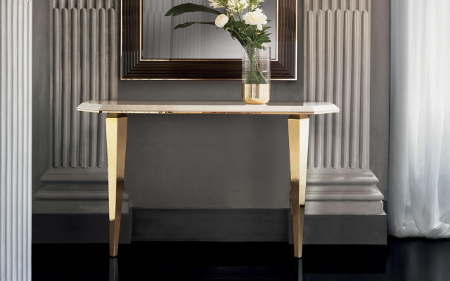 Houten Italiaanse meubels console tafel spiegel dressoir 2-delige set arredoclassic