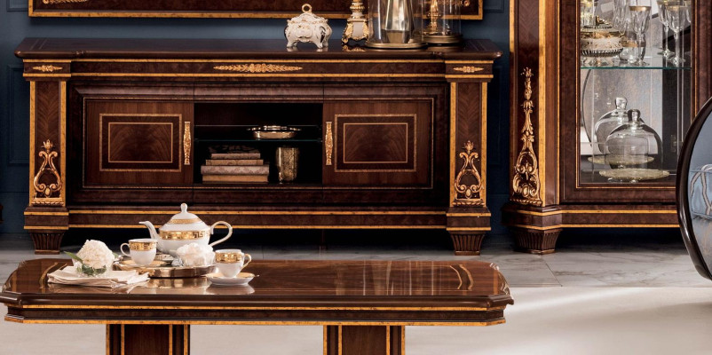Wandkast Vitrine RTV Sideboard Kast Wand Rococo Ontwerp Barok