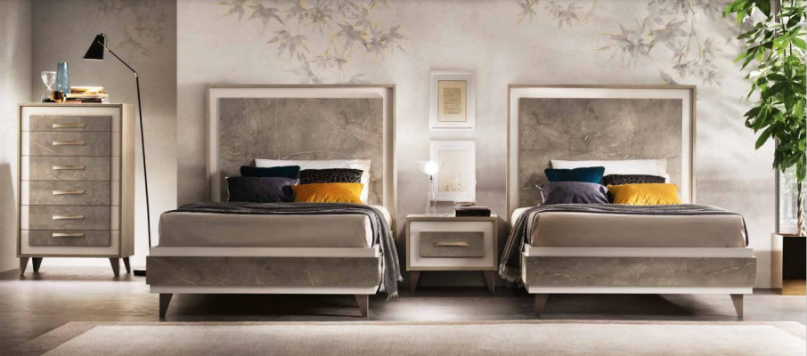 Italiaanse meubelontwerper slaapkamer nachtkastjes bed 3-delig set bedden.